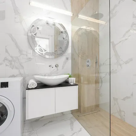公寓 Luxurious Grey With Sauna, Gym And Parking By Renters 华沙